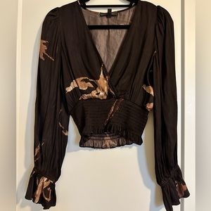 Purple Silk Cropped Blouse